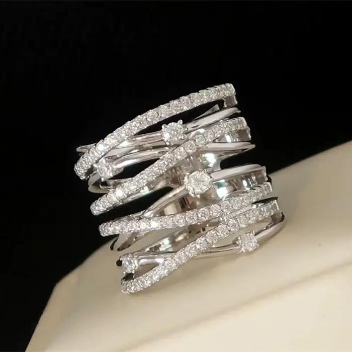 Bague en argent sterling 925 avec croix, accessoires de fête de mariage pour femmes, design tendance, bijoux de luxe pour femmes