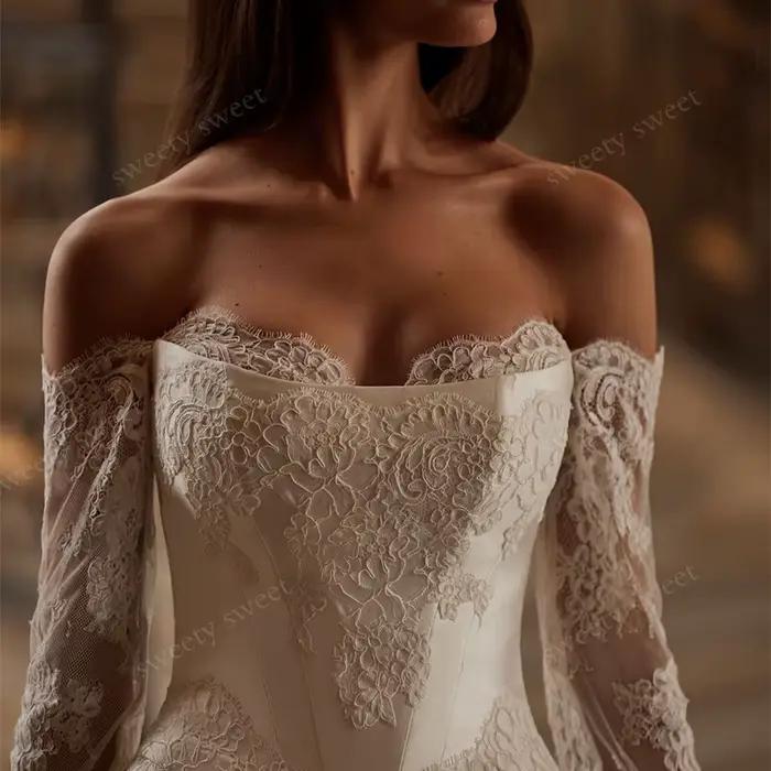 Robe De mariée Vintage en Organza avec dentelle brodée