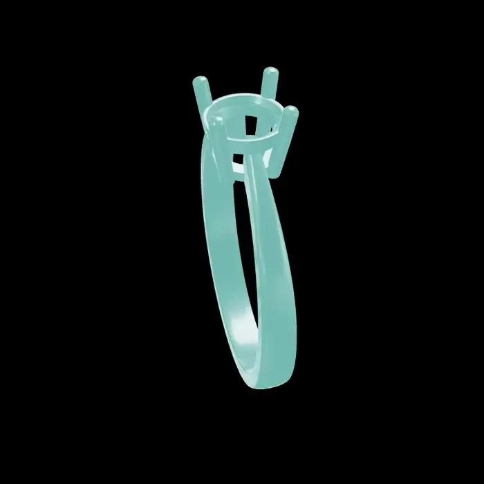 Modèle de cire pour bague de fiançailles en pierre de 6 mm et 6