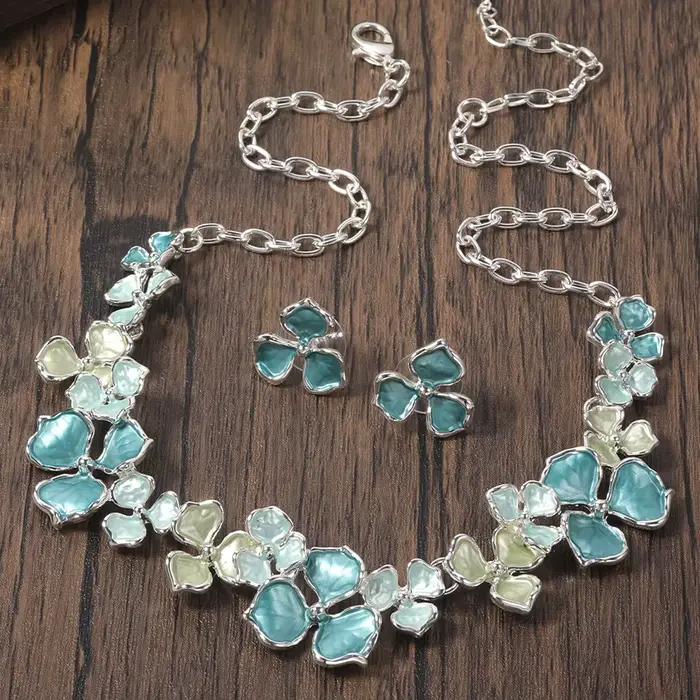Cring Coco Vintage automne/hiver vert émail colliers ensemble élégant femmes ensembles de bijoux collier