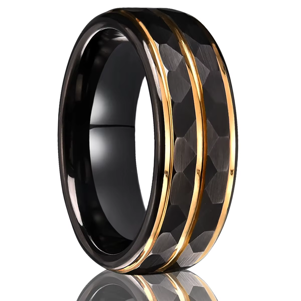 Bagues gothiques pour hommes, bague minimaliste en tungstène noir, bijoux de luxe, punk, accessoires