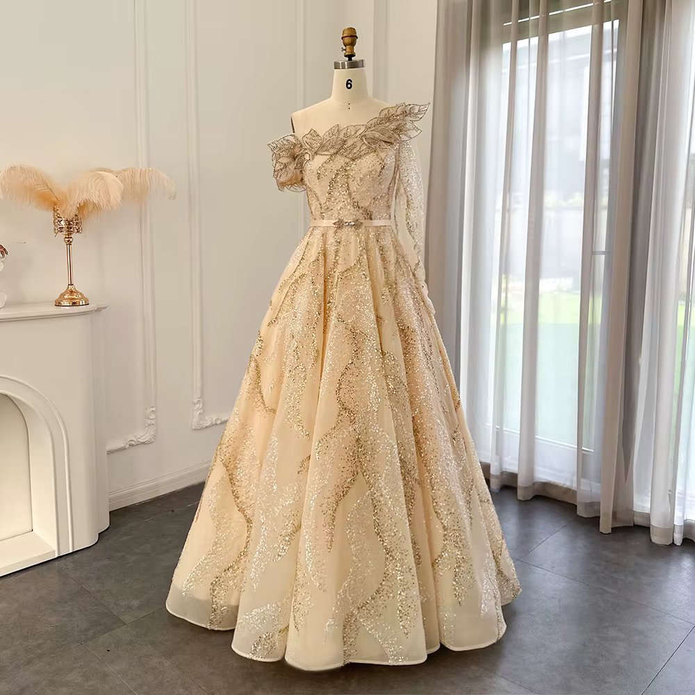 Sharon Said – robe de soirée de luxe rose, asymétrique épaule dénudée, avec fleurs 3D, robes de bal 
