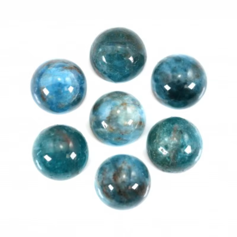 1 pièce de cabochon rond en apatite de 6-10 mm, pierres en vrac pour la fabrication de bijoux, annea