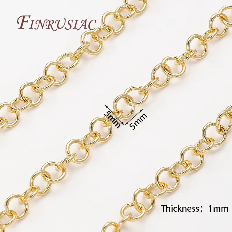 Chaînes plaquées or 18 carats, 1 mètre, pour la fabrication de bijoux, colliers, Bracelets, accessoi