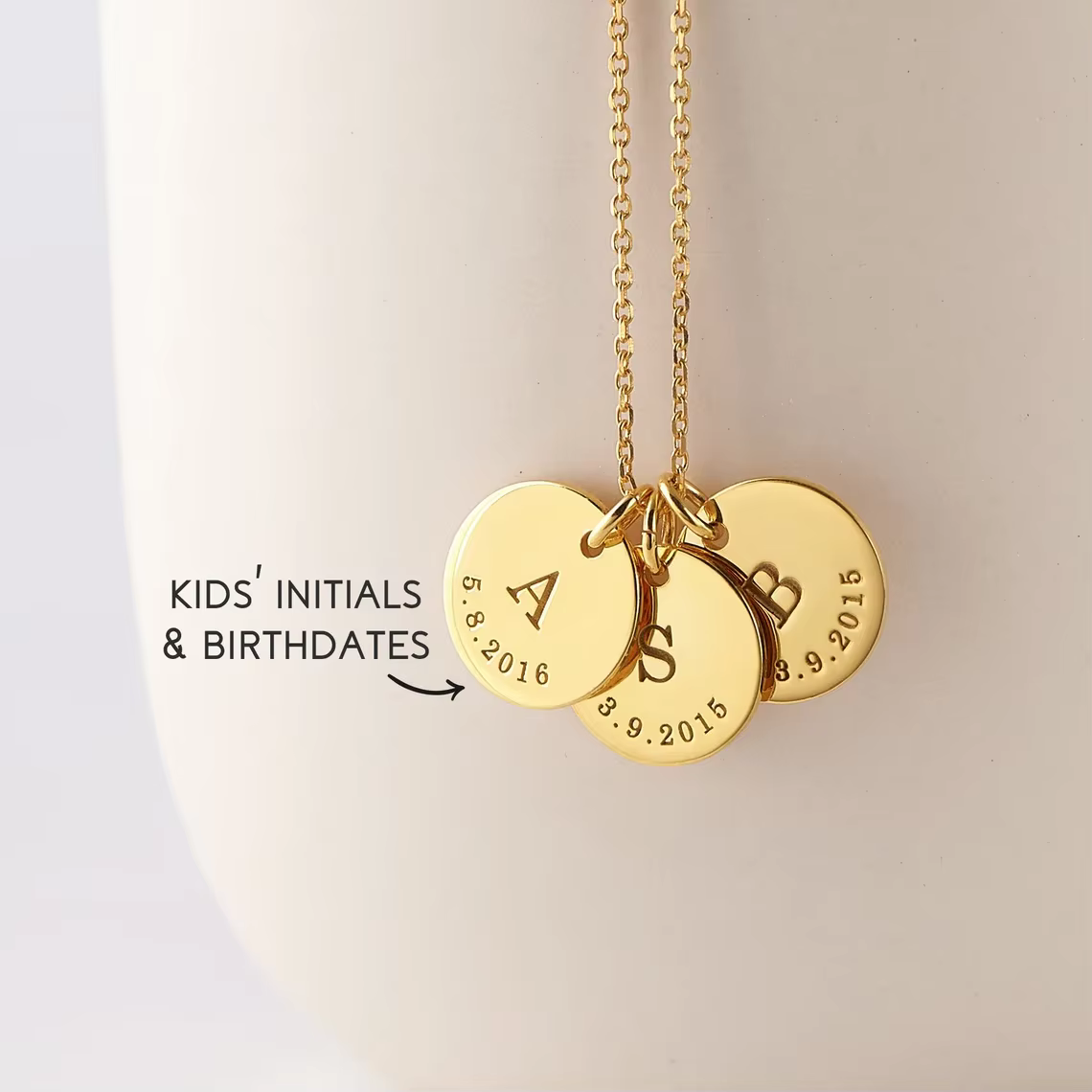 Collier initiales personnalisées pour enfants, collier en argent pour maman, collier avec initiales 