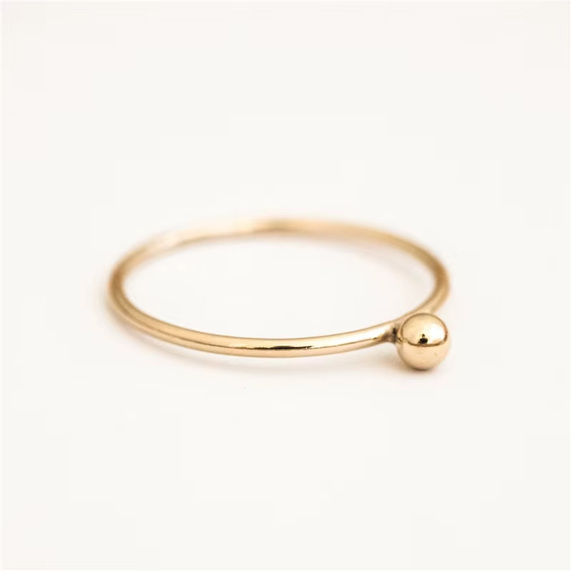 14K or rempli petite boule Bague minimalisme bijoux Knuckle Anillos Mujer bohème Bague Femme Anelli 