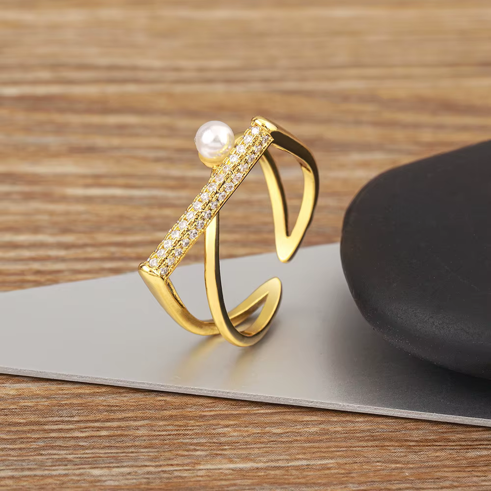 Nidin – bague en Zircon pour femmes et filles, nouveau Design, Design irrégulier, mode mariée, fête 