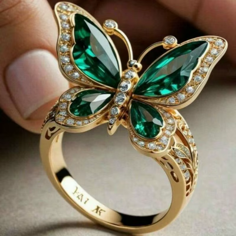 Bague ronde créative en zircone de couleur bleue pour femmes, accessoires d'anniversaire, cadeaux, b