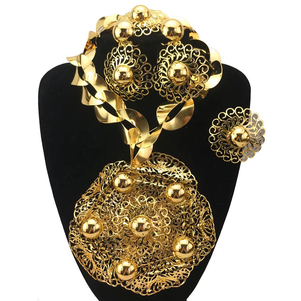 Collier brésilien de style simple et audacieux, ensemble de bijoux de luxe de qualité africaine pour