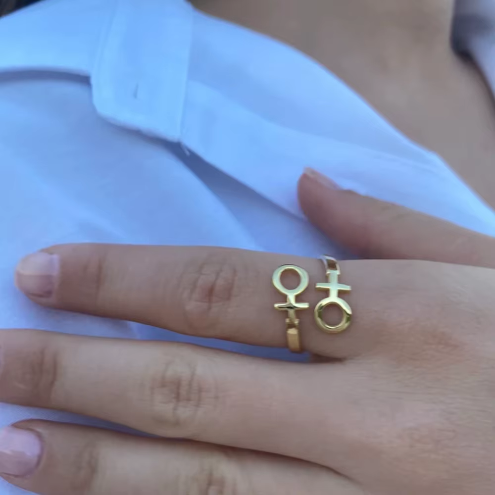 Bague en acier inoxydable bague lesbienne symbole vénus bijoux féministe lesbienne bague femme éléga
