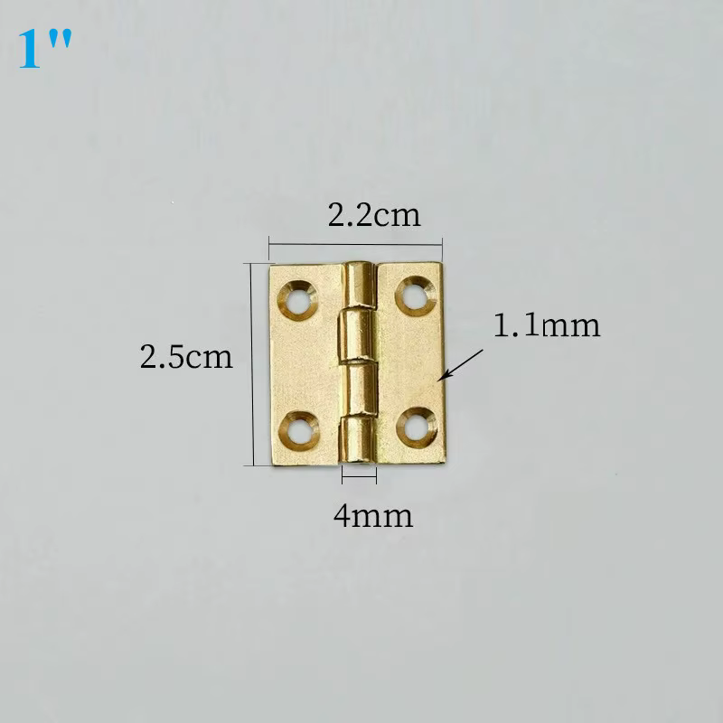 Charnières en laiton avec vis, 10 pièces, pour porte, armoire, boîte à bijoux, boîte-cadeau