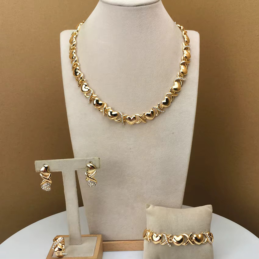 Bijoux coeur classique pour femmes, bijoux câlins et prions, mode africaine, XOXO, FHK10242