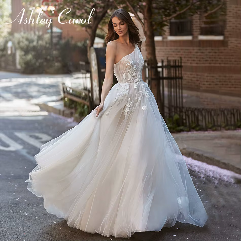 Ashley Carol-Robe de mariée bohème pour femme, robe de mariée A-ligne, robe de mariée éducative, une