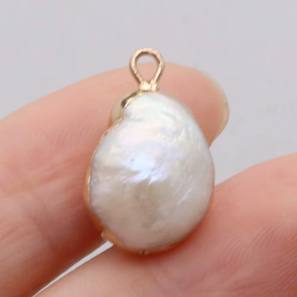 Perle d'eau douce naturelle ronde sphérique Boutique pendentif faisant bricolage mode charme collier