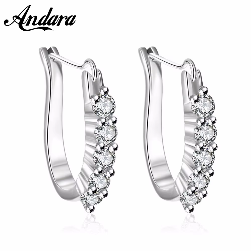 Mode 925 boucles d'oreilles en argent Zircon cristal boucles d'oreilles femme Glamour bijoux cadeau