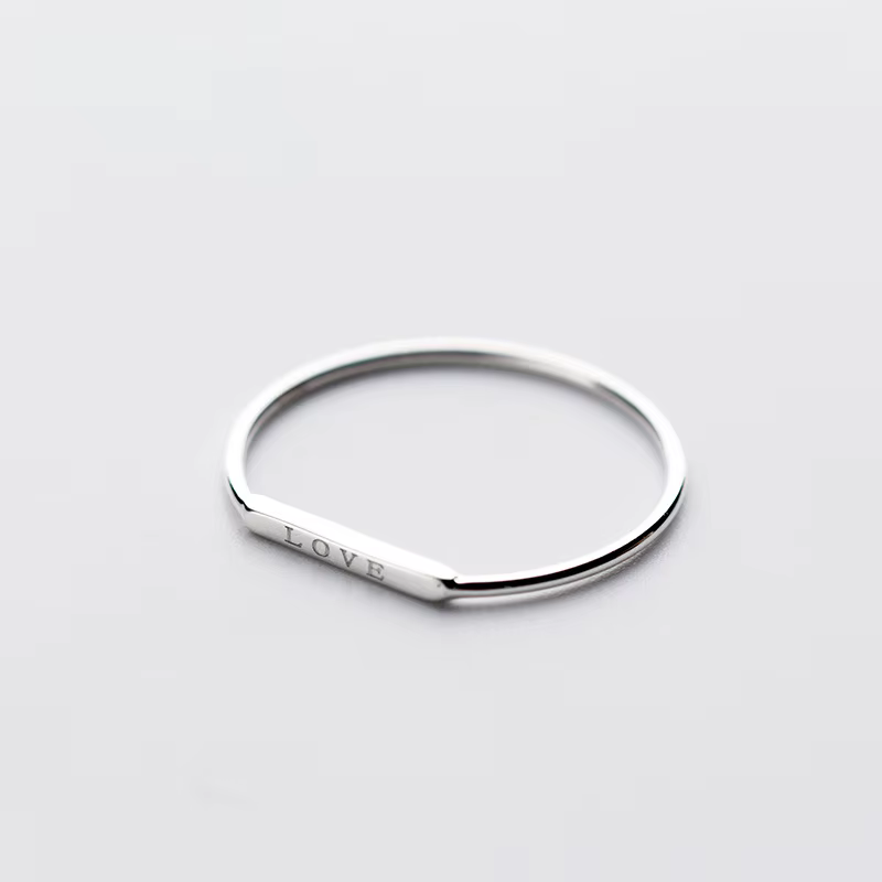 La Monada doigt femmes bague 925 en argent Sterling lettre d'amour anneaux minimalistes pour les fem