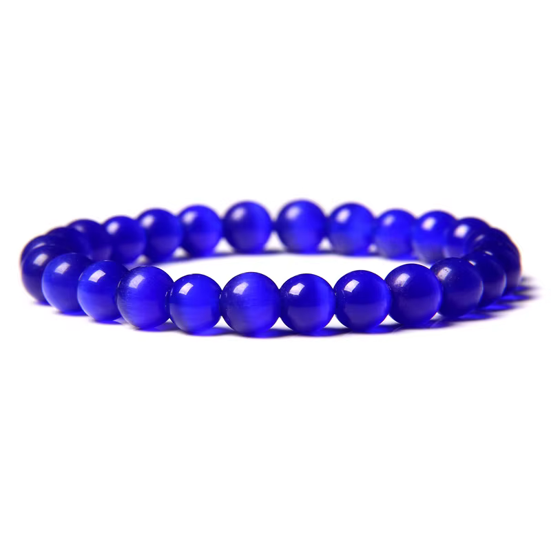 Bracelets en pierre œil de chat coloré pour hommes et femmes, bijoux élastiques, napBalance naturel,