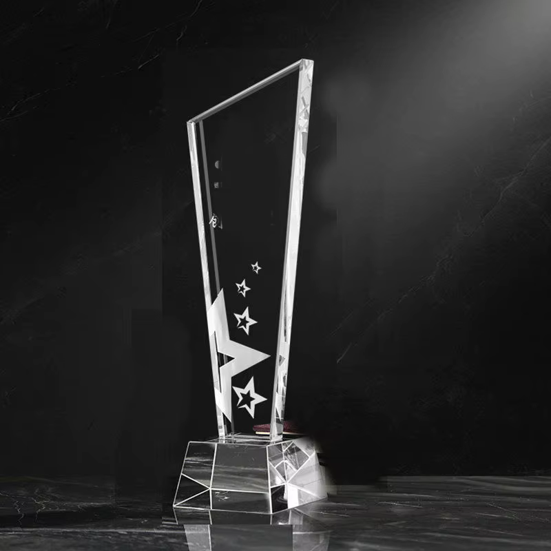Trophée de cristal personnalisé, impression couleur comme prix, prix de film sportif, livraison sur