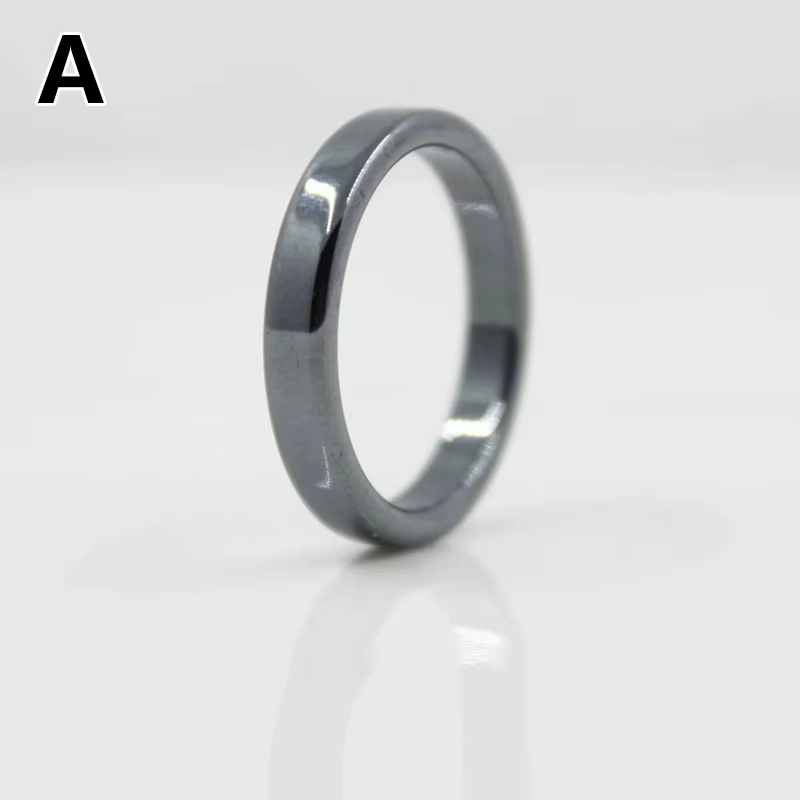 Bagues simples en hématite lisse pour hommes et femmes, fabriquées en pierre naturelle, bijoux de co