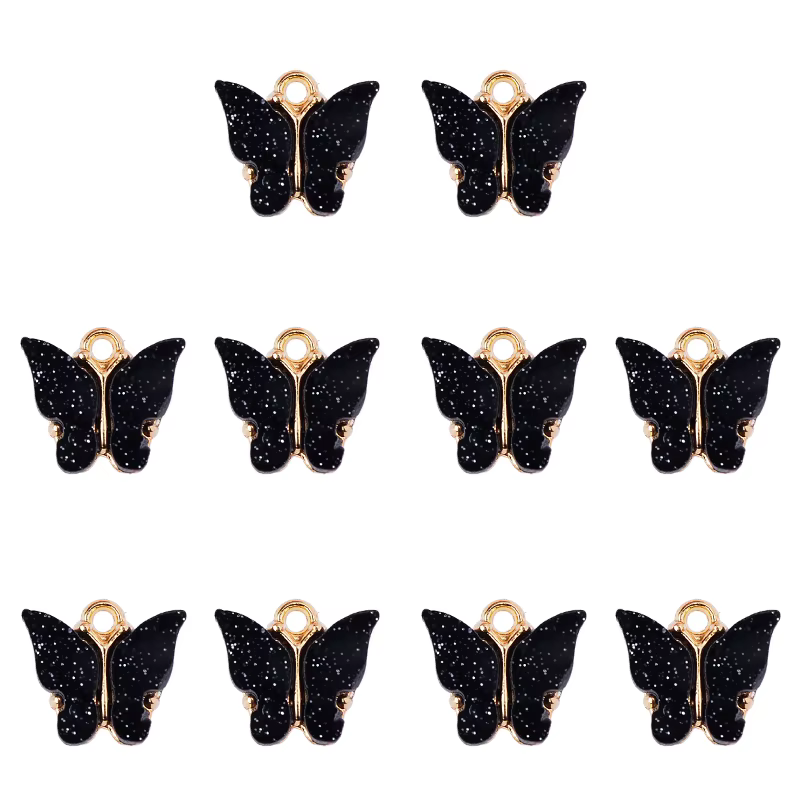 Peixin – pendentif papillon mignon en poudre d'or pièces/ensemble, boucles d'oreilles, fournitures p