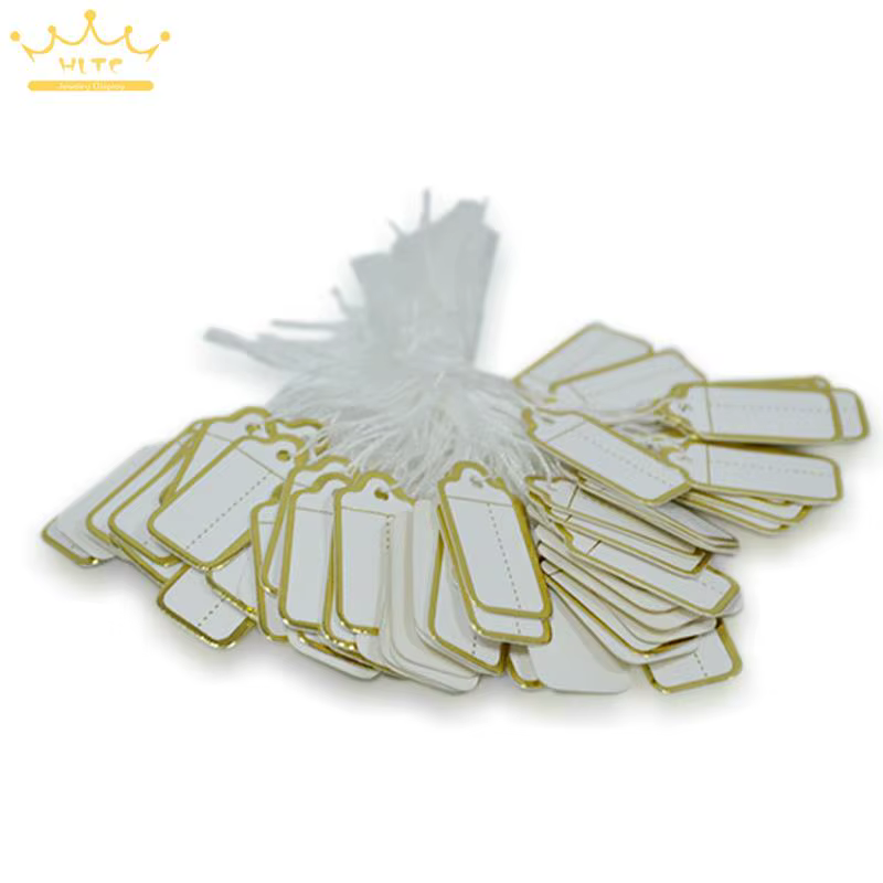 Étiquettes de Prix avec Ficelle en Or pour Bijoux, Étiquette de Marchandise pour Grill, 100 Pièces/5