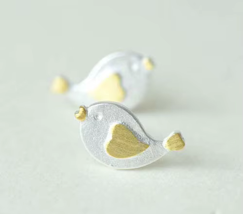 Boucles d'oreilles oiseau en argent Sterling 925 véritable pour femmes et filles, cadeau tendance, b