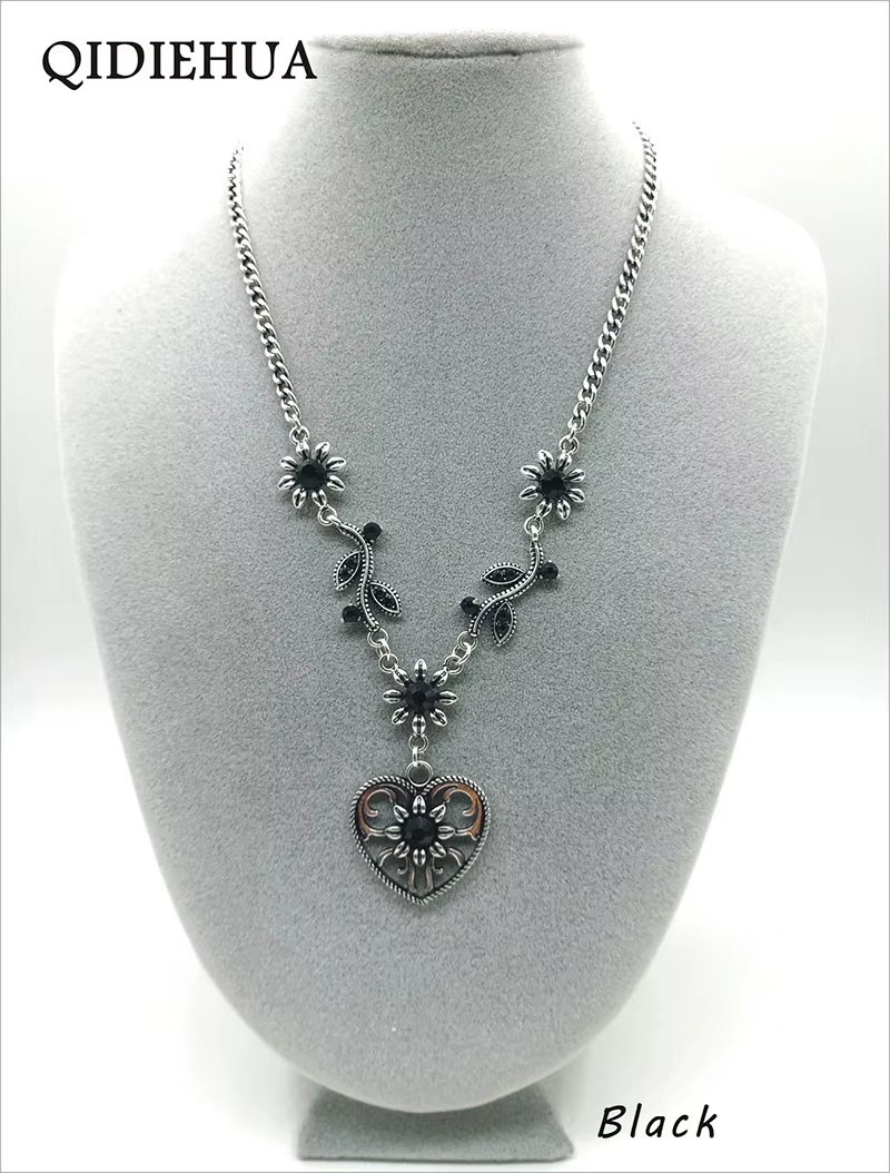 Collier en alliage de zinc en forme de coeur brillant pour femme, tour de cou en biscuits, bijoux de