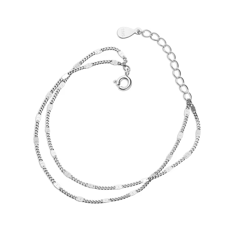 La Monada-Bracelet double couche minimaliste en argent regardé 925 pour femme, bijoux JoFine 925, à 