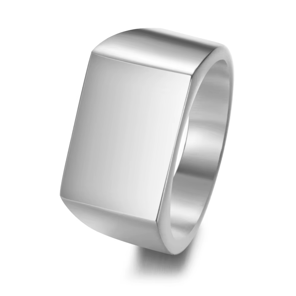 Anneaux pour femmes personnalisé gravé Photo nom mots Rectangle anneaux pour hommes cadeaux Anillos 