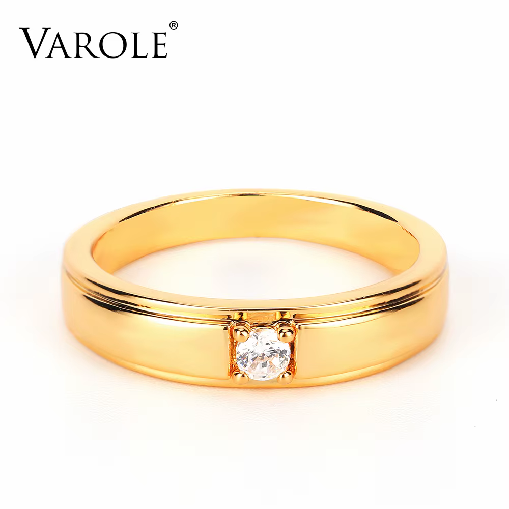 VAROLE-Bagues punk pour femmes avec grand document en or CZ, bague minimaliste, bijoux fantaisie, ca