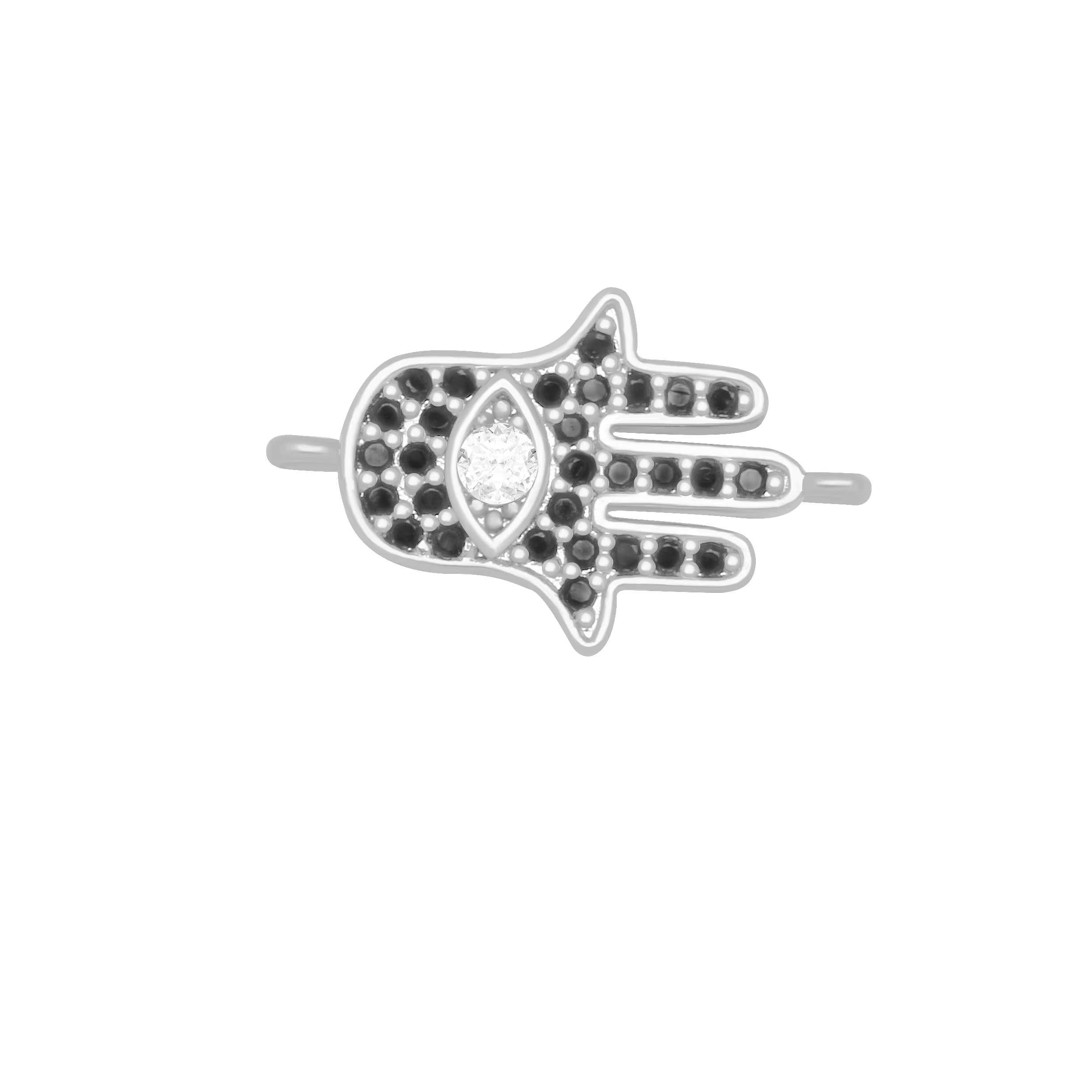 Breloque bleue mauvais œil en zircone plaquée or, main de fatma, pendentif Hamsa pour collier, boucl