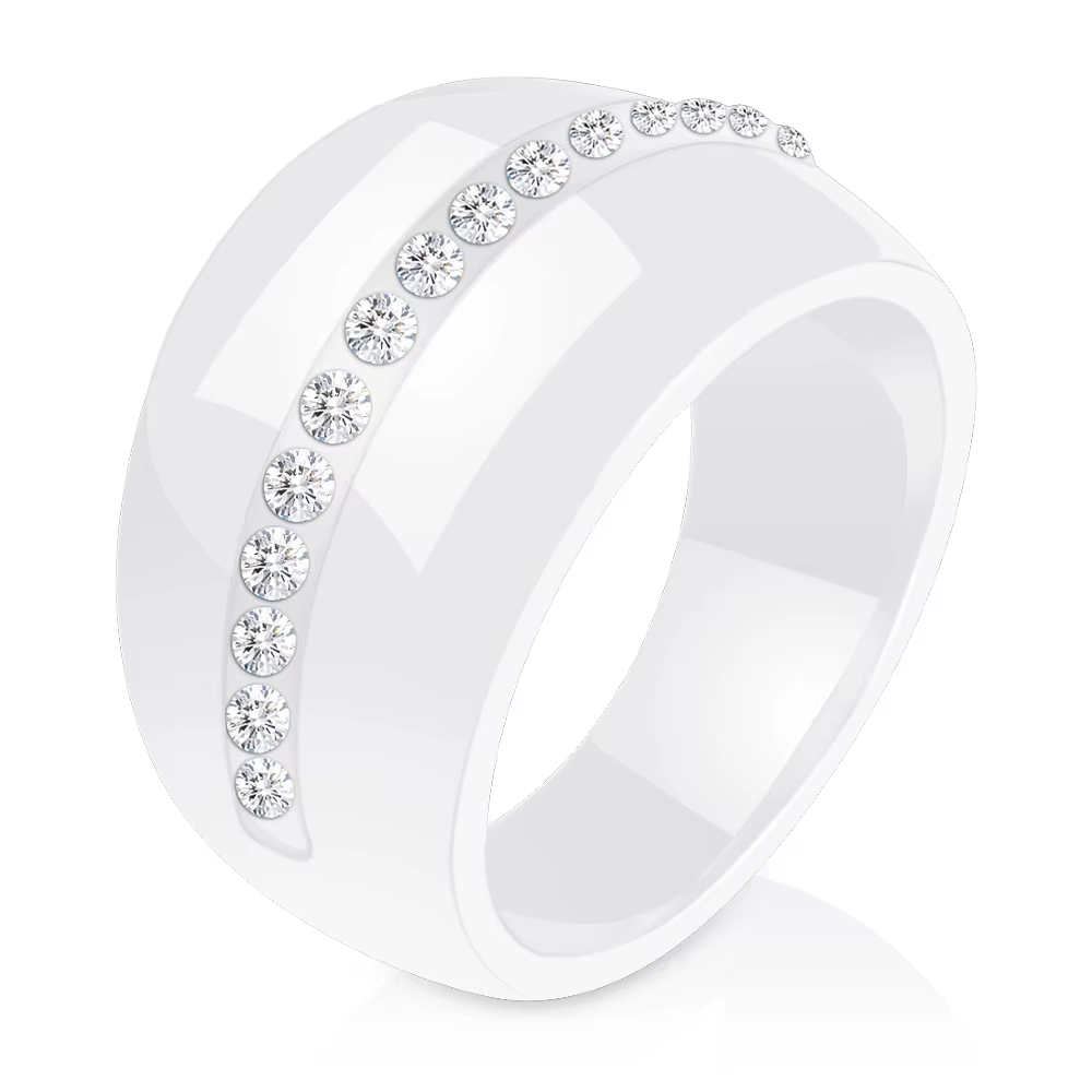 Bague ronde en pierre pour femmes, anneau de luxe en céramique, zircone cubique, Bijoux, nouvelle mo