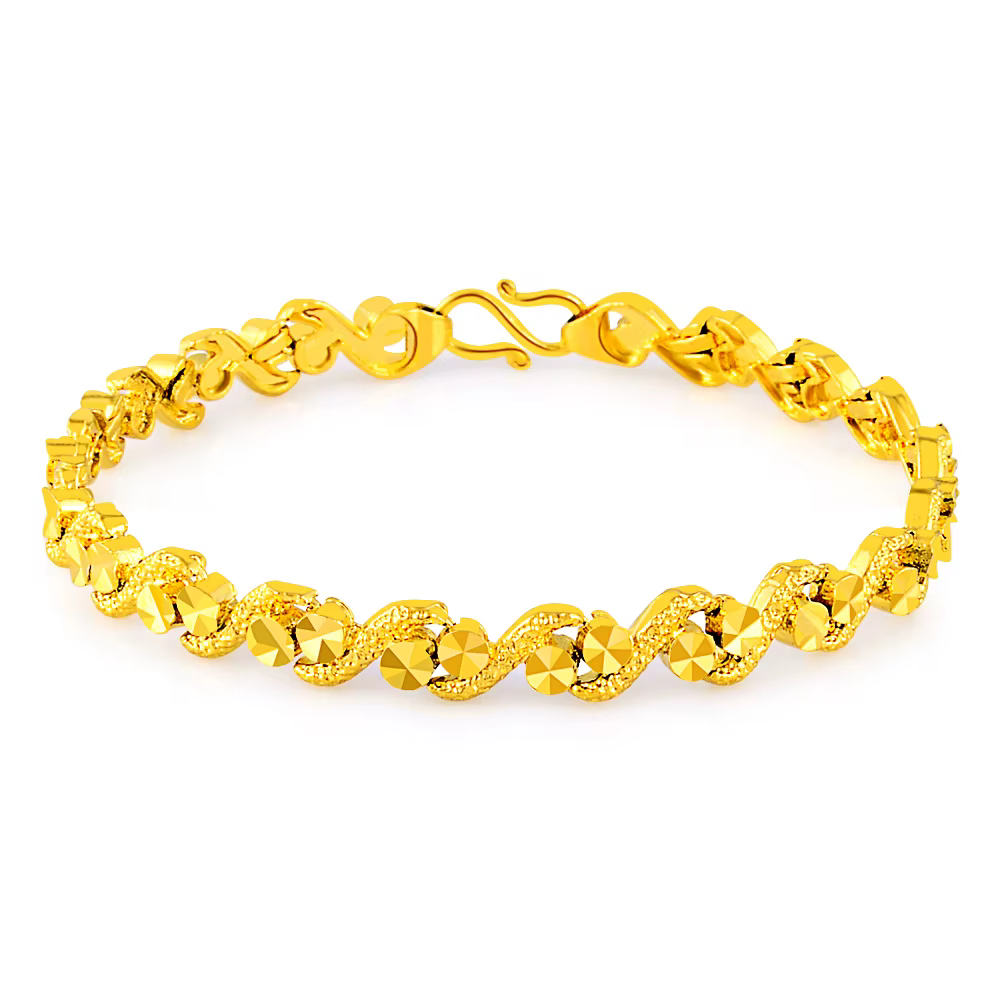 Bracelet en or véritable 24 carats, fleur de voiture plaquée or, bijoux de mariage pour femmes, cade
