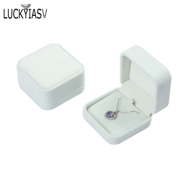1 PC de haute qualité stockage présentation collier pendentif boîte à bijoux étui en velours boucles
