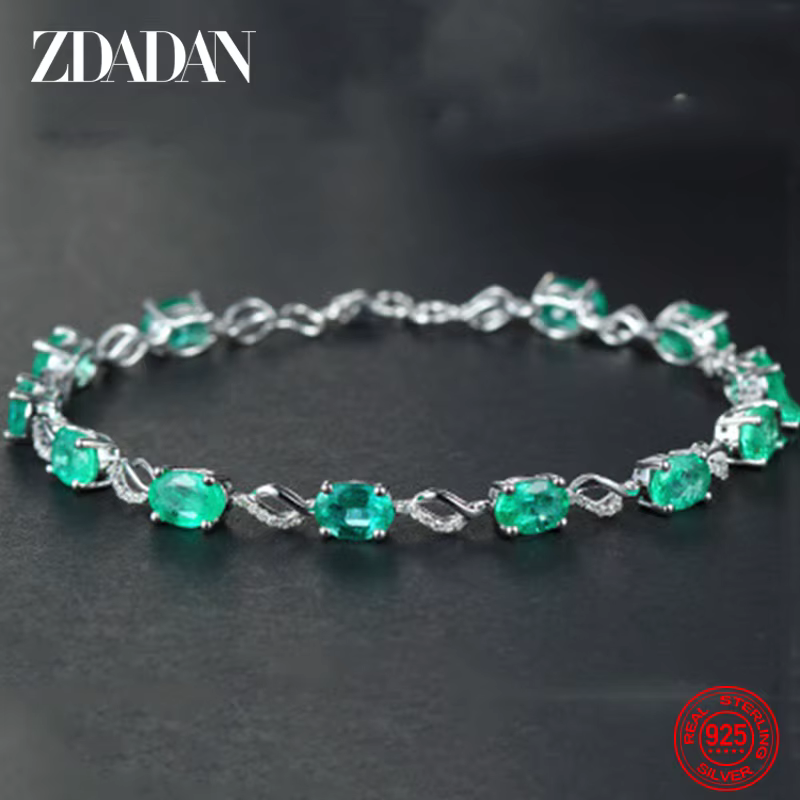ZDADAN – Bracelet en argent Sterling 925 pour femmes, chaîne émeraude, accessoires de bijoux à la mo