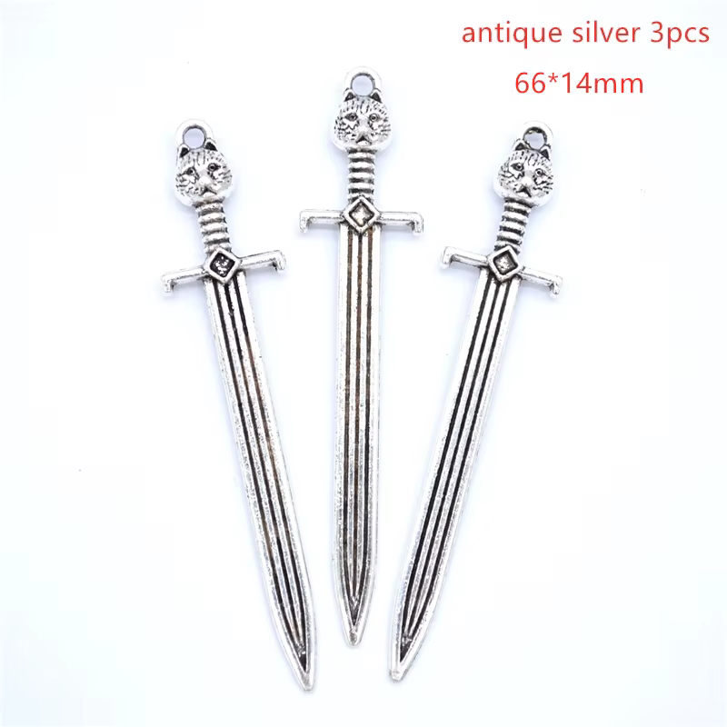 YuenZ 3 couleurs mélangées alliage Antique chevalier épée breloques pour la fabrication de bijoux br