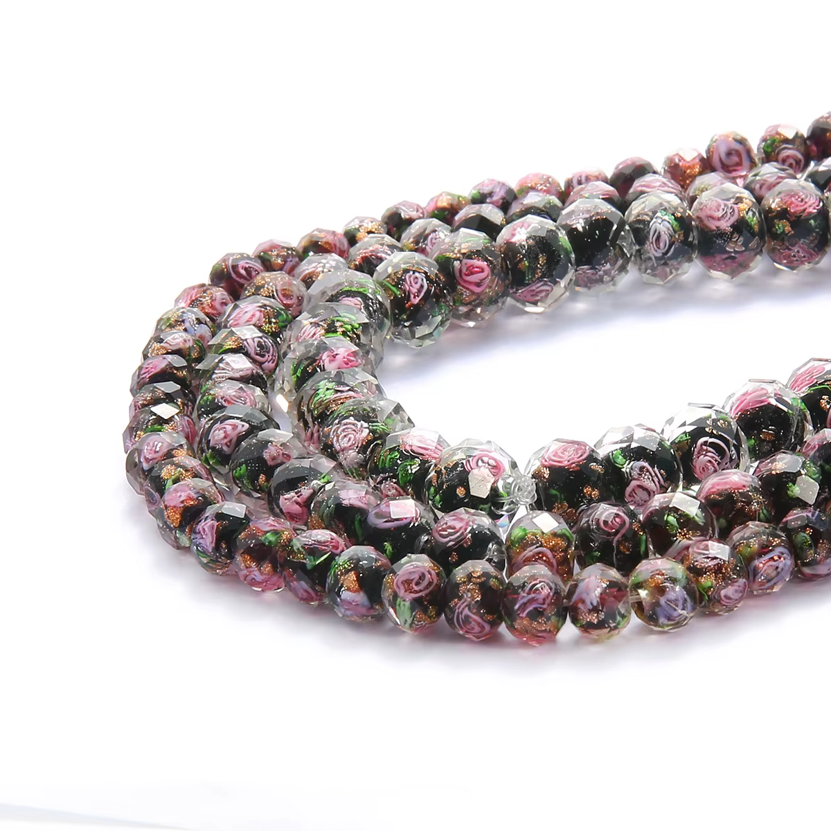 8-12mm grandes perles de verre Transparent de Murano pour la fabrication de bijoux femmes Bracelet à