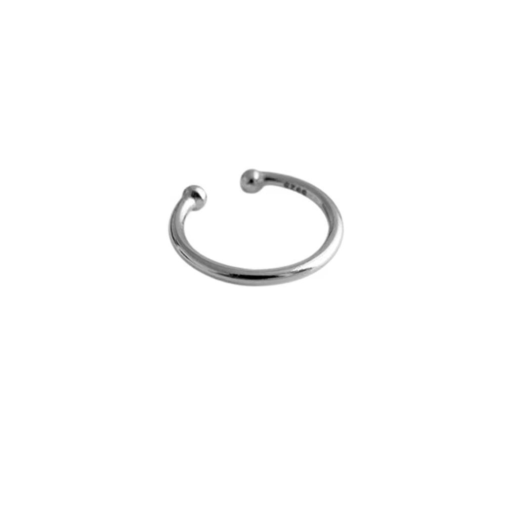 ANDYWEN-Manchette d'oreille en émail noir en argent regardé 925, sans clips de piercing, bijoux punk
