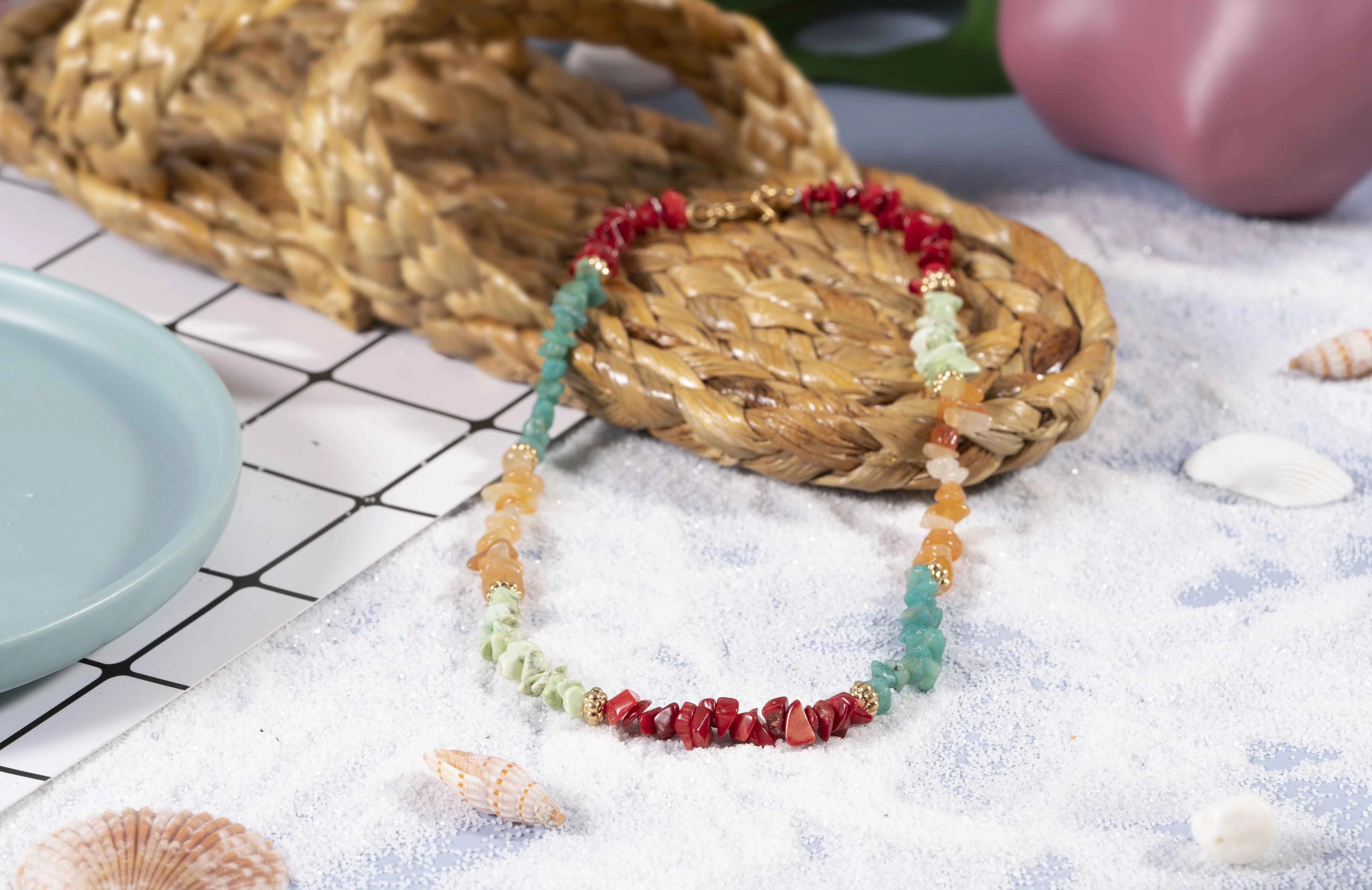 Collier ras du cou bohème en pierres naturelles pour femmes, Simple, collier de plage, ras du cou, b