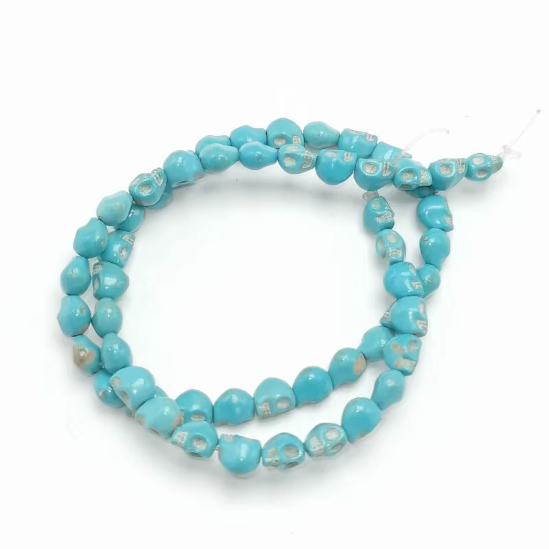 Perle de crâne howlite colorée pour bijoux exécutifs, breloque en pierre naturelle, vente en gros de