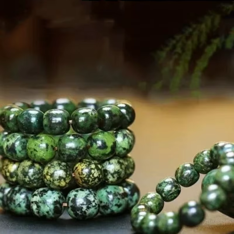 Bracelet de météorite tibétaine pour hommes et femmes, bijoux ethniques, bracelets de perles ancienn