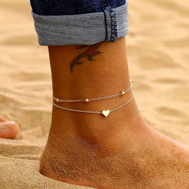 KOTiK – ensemble de bracelets de cheville Vintage pour femmes, couleur or argent, multicouches régla