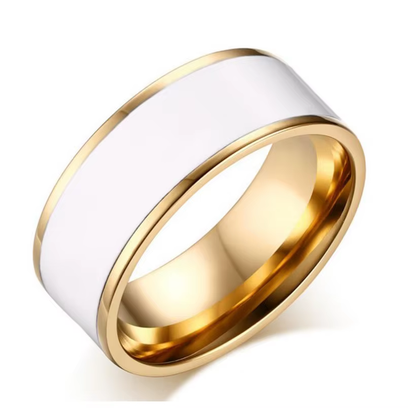 VQYSKO gros anneaux de mariage en acier inoxydable hommes et femmes anneaux de mariage en acier inox