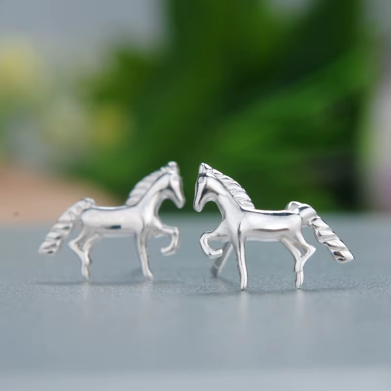 REETI 925 boucles d'oreilles cheval en argent sterling pour femmes bijoux de mariage élégants pendie