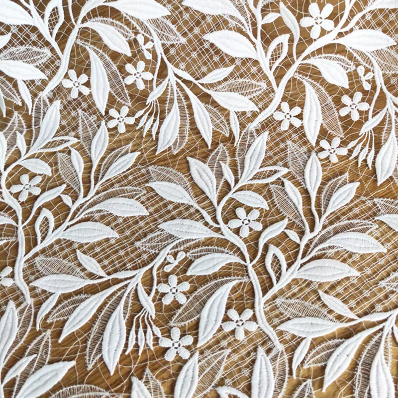 Robe de mariée en fil de soie de poisson, dentelle de broderie en soie de lait, tissu tridimensionne