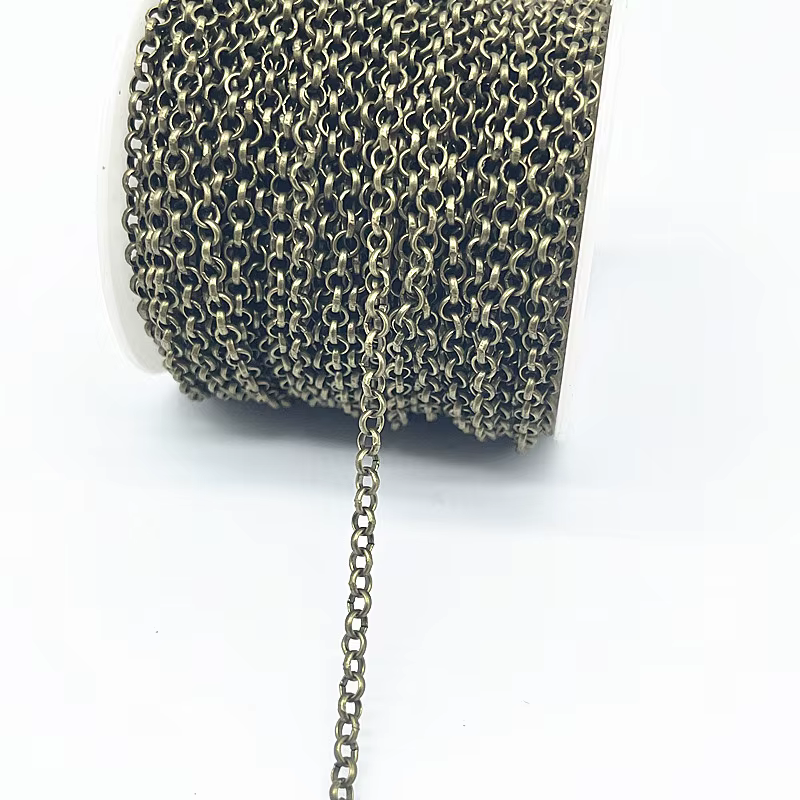 Chaîne de collier plaquée or/argenté/Bronze, 2yards, pour la fabrication de bijoux, chaînes de colli
