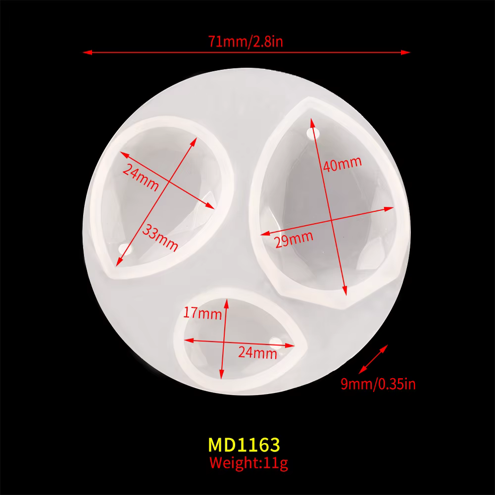 Moule à pendentif ovale en résine époxy, en Silicone, pour collier, porte-clés, goutte d'eau, fourni