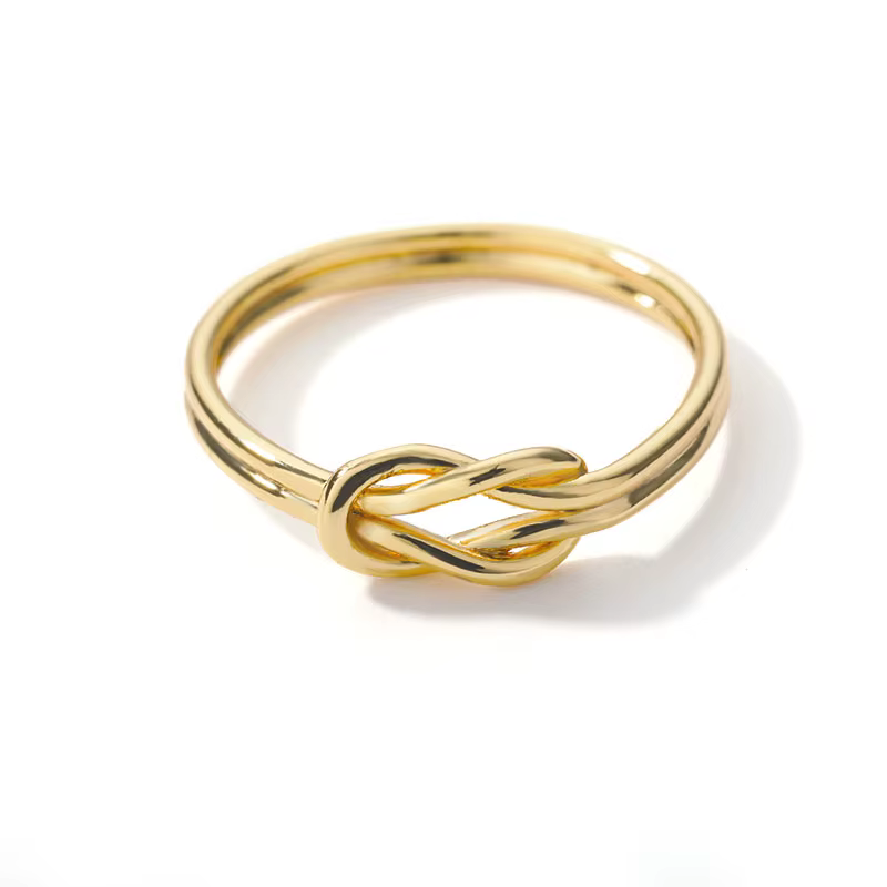 Bagues en acier inoxydable avec nœud pour femmes et filles, bijoux en or, coeur, doigt, cadeau, Extr