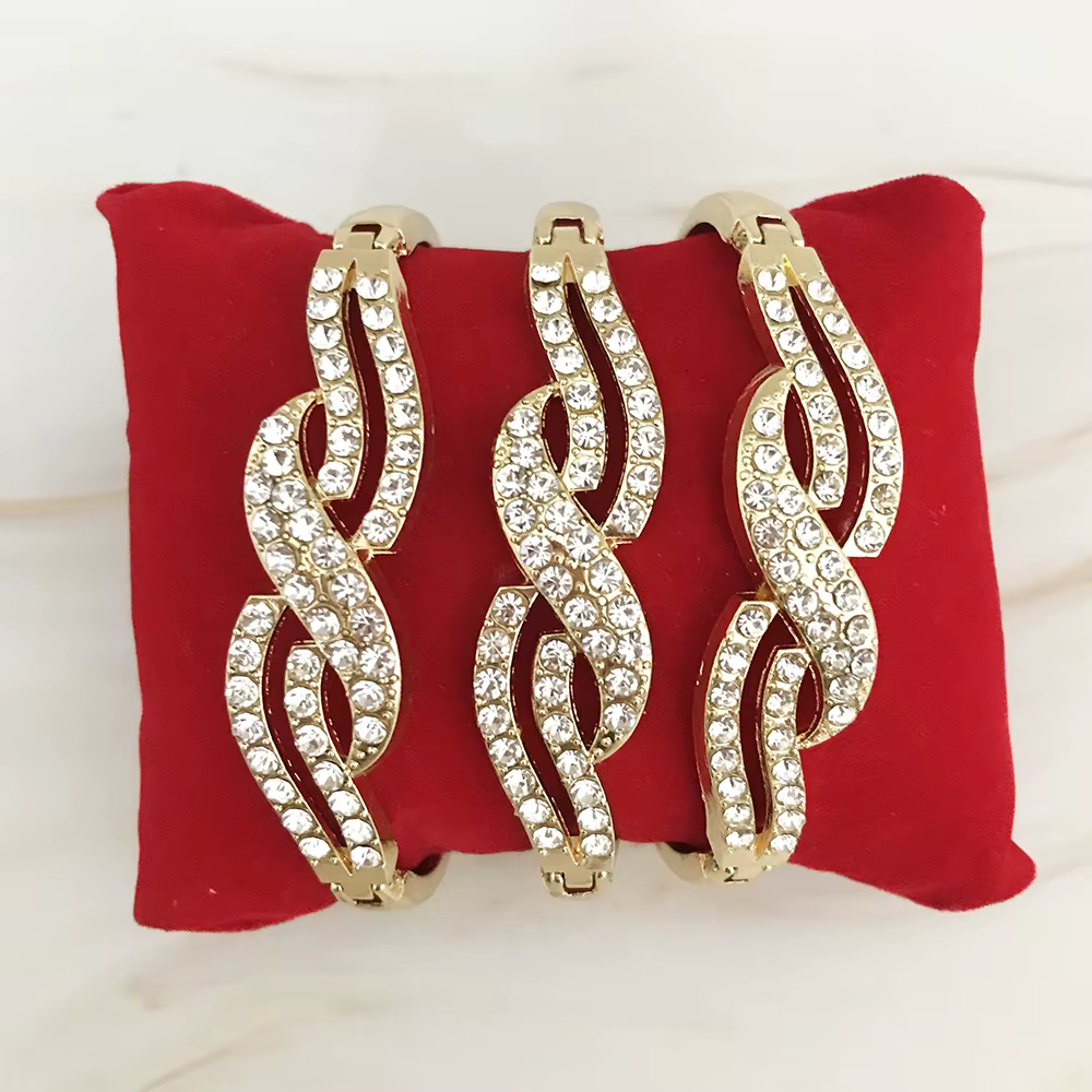 Collection de bracelets en cristal marocain, bracelet en strass, 3 pièces, style design de marque, c