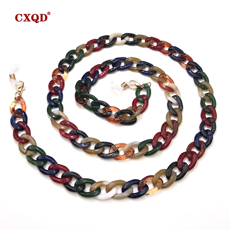 CXQD – porte-lunettes large en acrylique antidérapant pour femmes, nouvelle mode, sangle de cou, lun